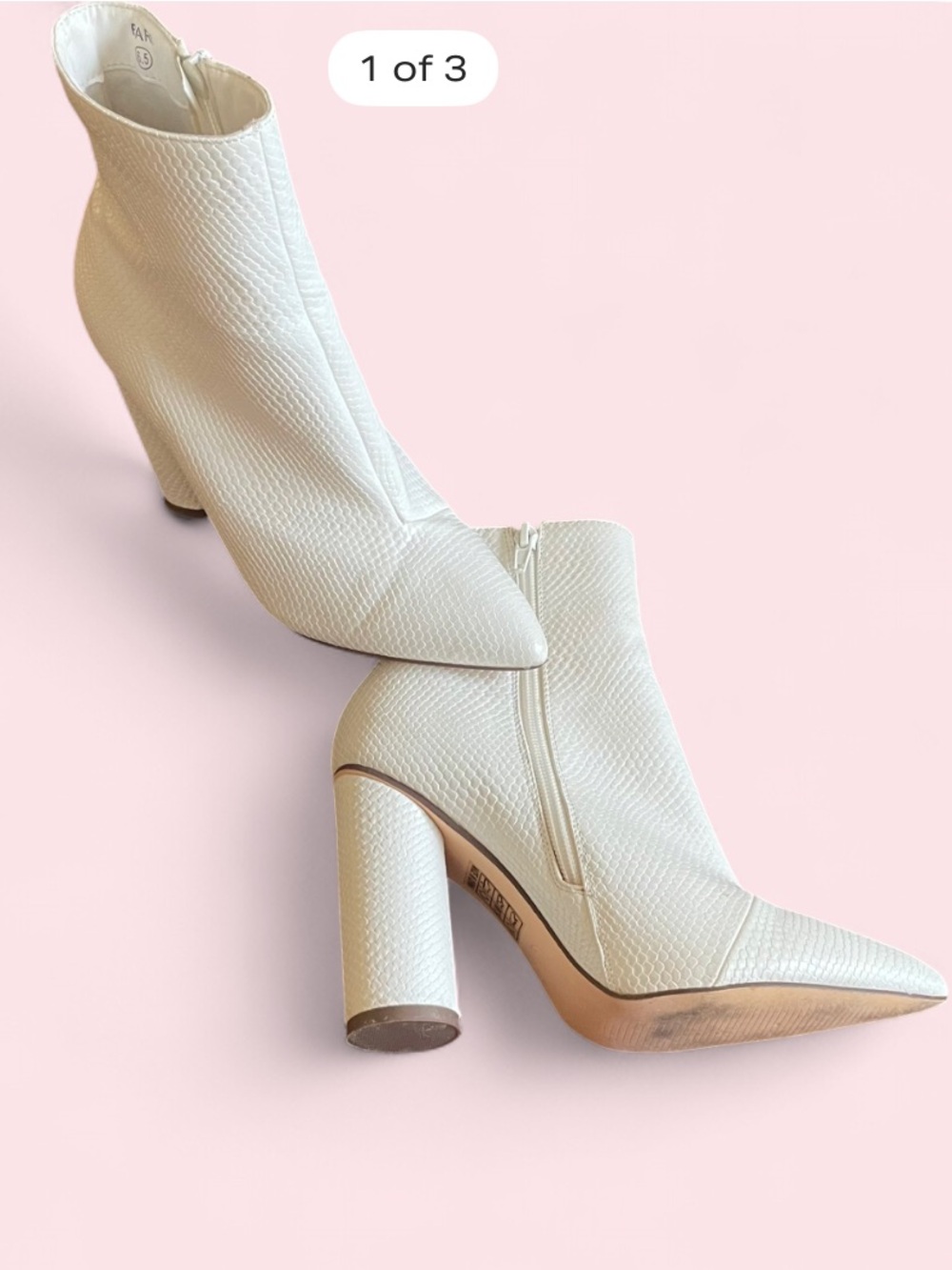 White ankle booties